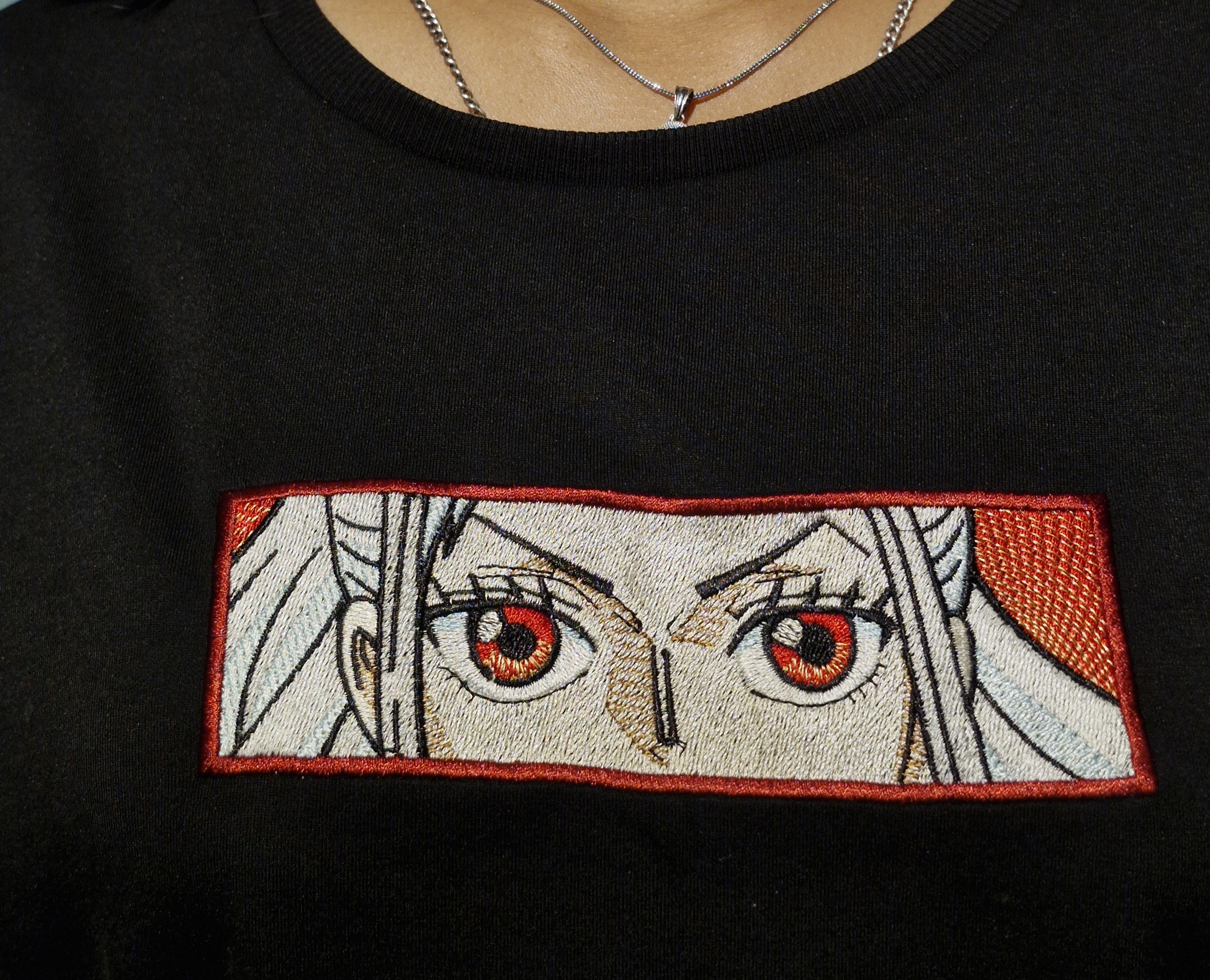 YAMATO EYES Black Oversized T-shirt _ Embroidered 