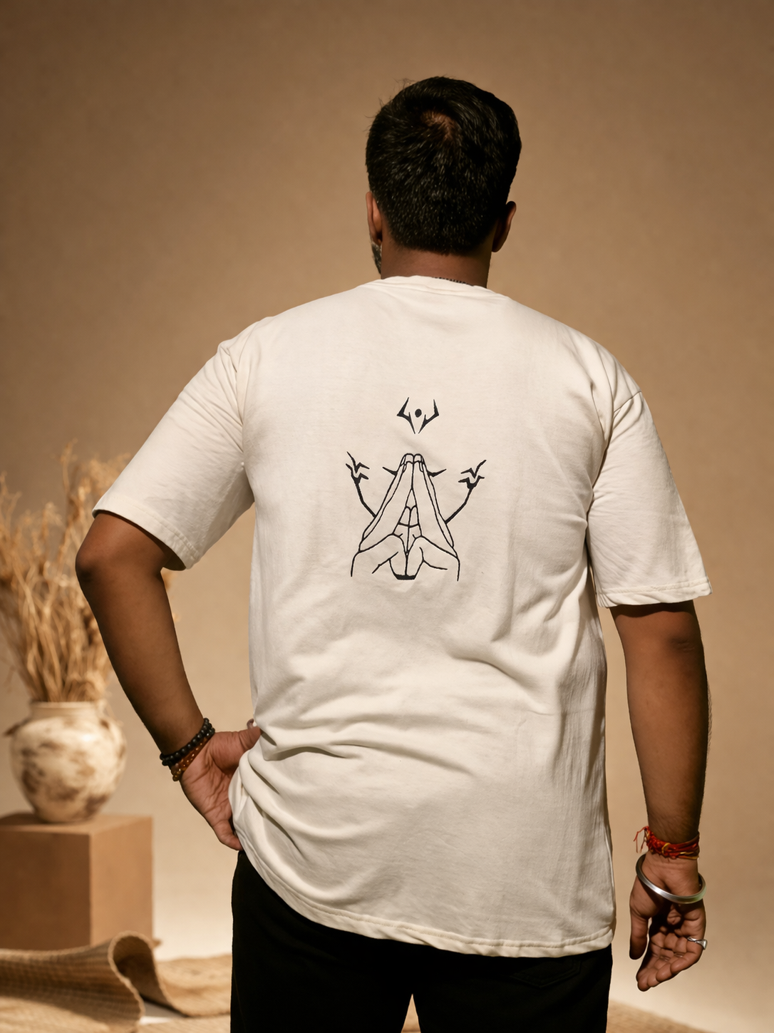 JJK Off-white Oversized T-shirt _ Embroidered 