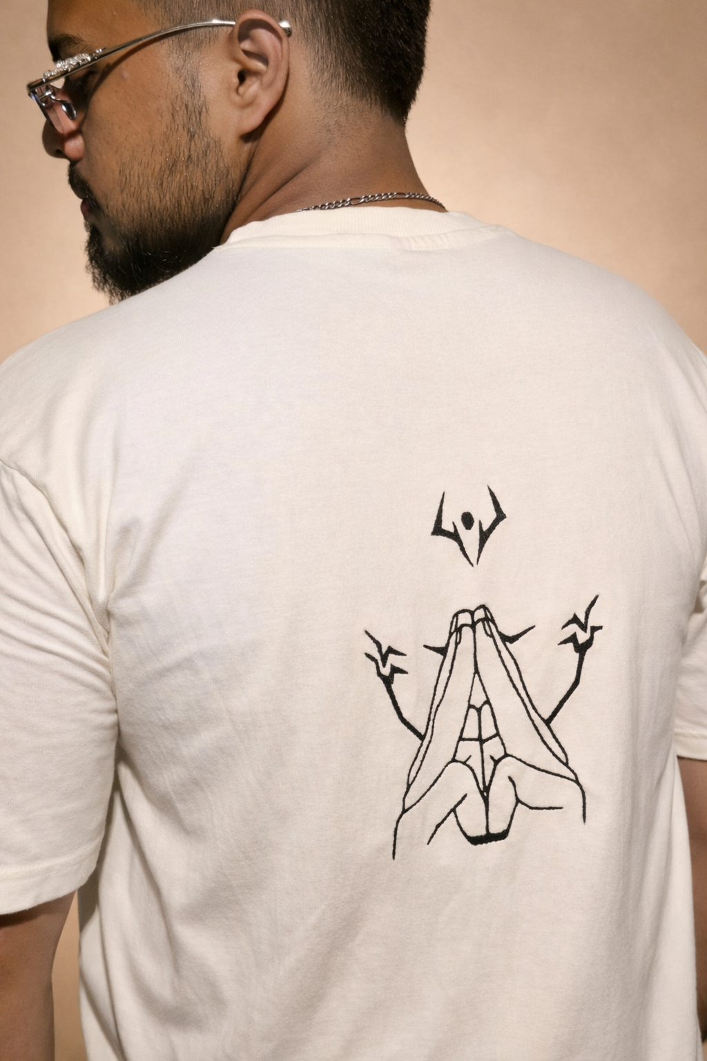 JJK Off-white Oversized T-shirt _ Embroidered 